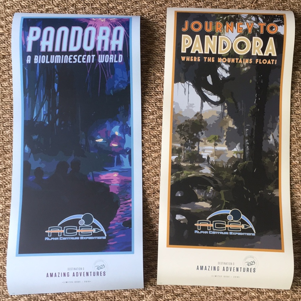 Set of Four (4) Disney Pandora Art Prints